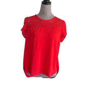 Meraki red high low top with neck detailed neckline. Size M